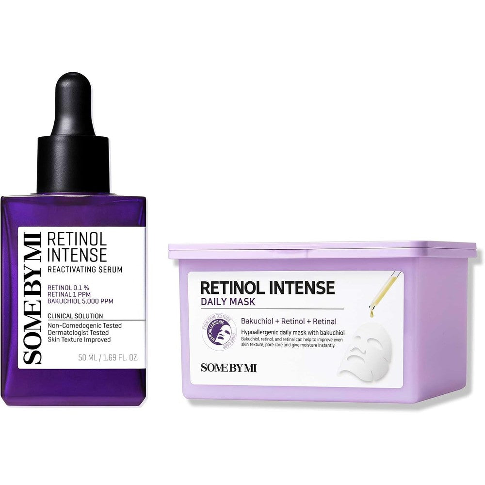 Some By Mi Retinol Intense Reactivating Serum 50 Milliliters And Retinol Intense Daily Mask Set For Skin Renewal And Anti Aging - Image 1
