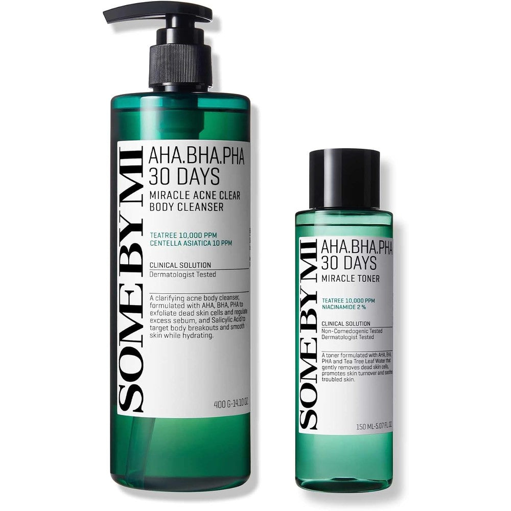 Some By Mi AHA BHA PHA Miracle Toner and Body Cleanser set front view