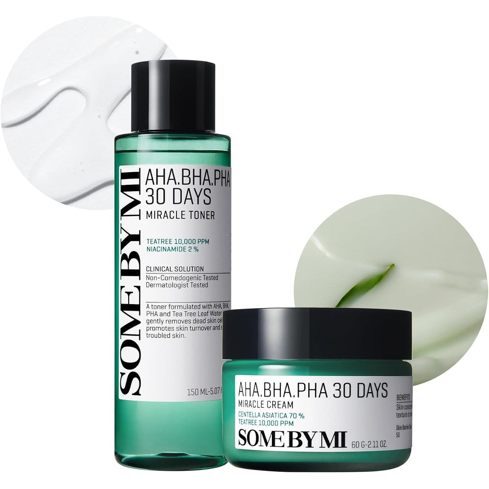 Some By Mi AHA BHA PHA 30 Days Miracle Toner and Cream set front view