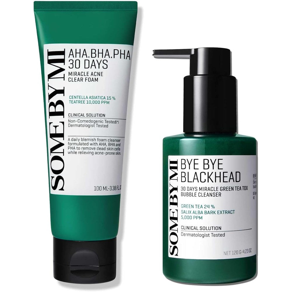 Some By Mi Bye Bye Blackhead Miracle Green Tea Tox Bubble Cleanser front view packaging