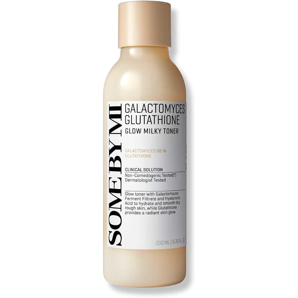 SOME BY MI Galactomyces Glutathione Glow Milky Toner front view bottle showcasing the packaging.