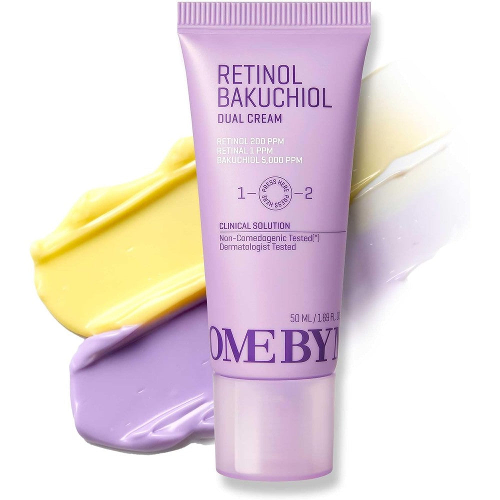 Some By Mi Retinol Bakuchiol Dual Cream 50 Milliliters Korean Collagen And Retinol Face Moisturizer For Glass Skin And Barrier Care
