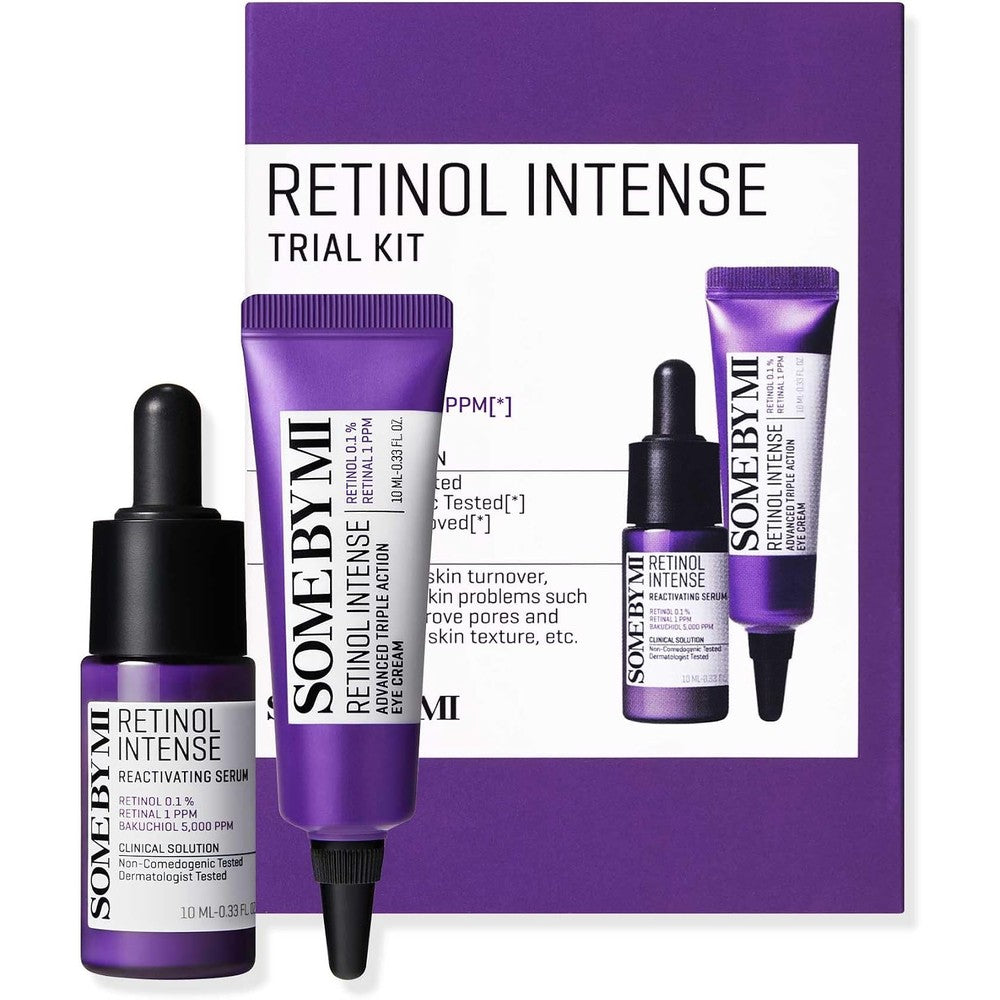 SOME BY MI Retinol Intense Trial Kit With Reactivating Serum And Advanced Triple Action Eye Cream For Beginners, 0.33 Ounce Each, 2 Pieces