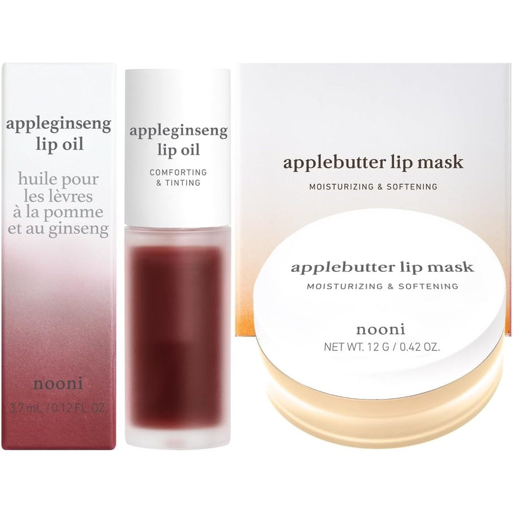 NOONI Best Lip Duo front view showing the Korean lip oil and lip mask packaging.