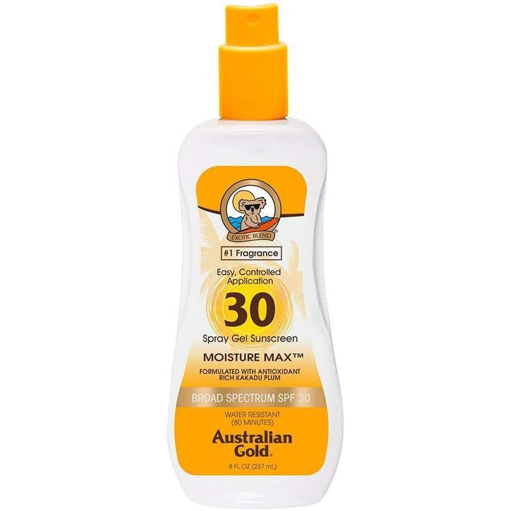 Australian Gold SPF 30 Spray Gel Ultimate Hydration front view bottle pack for sun protection