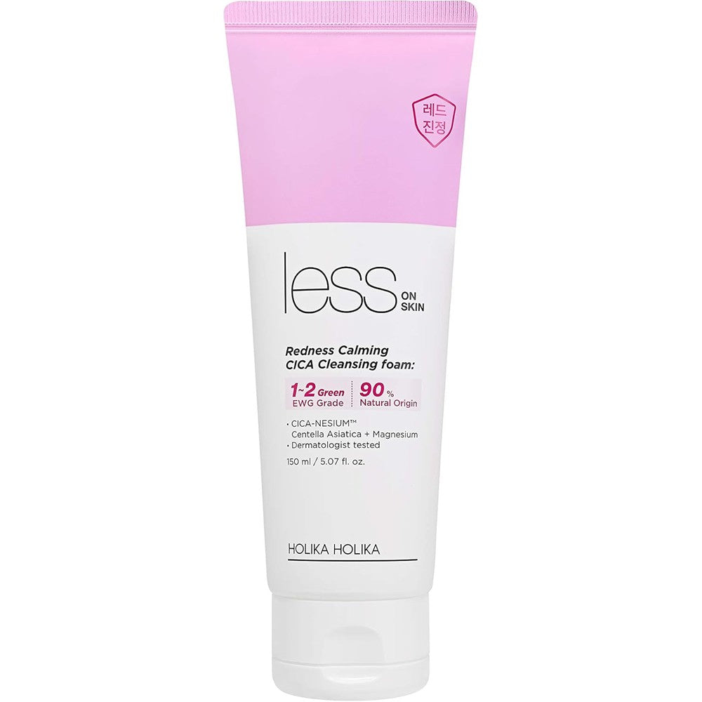 Holika Holika Less On Skin Redness Calming Cica Cleansing Foam tube front view