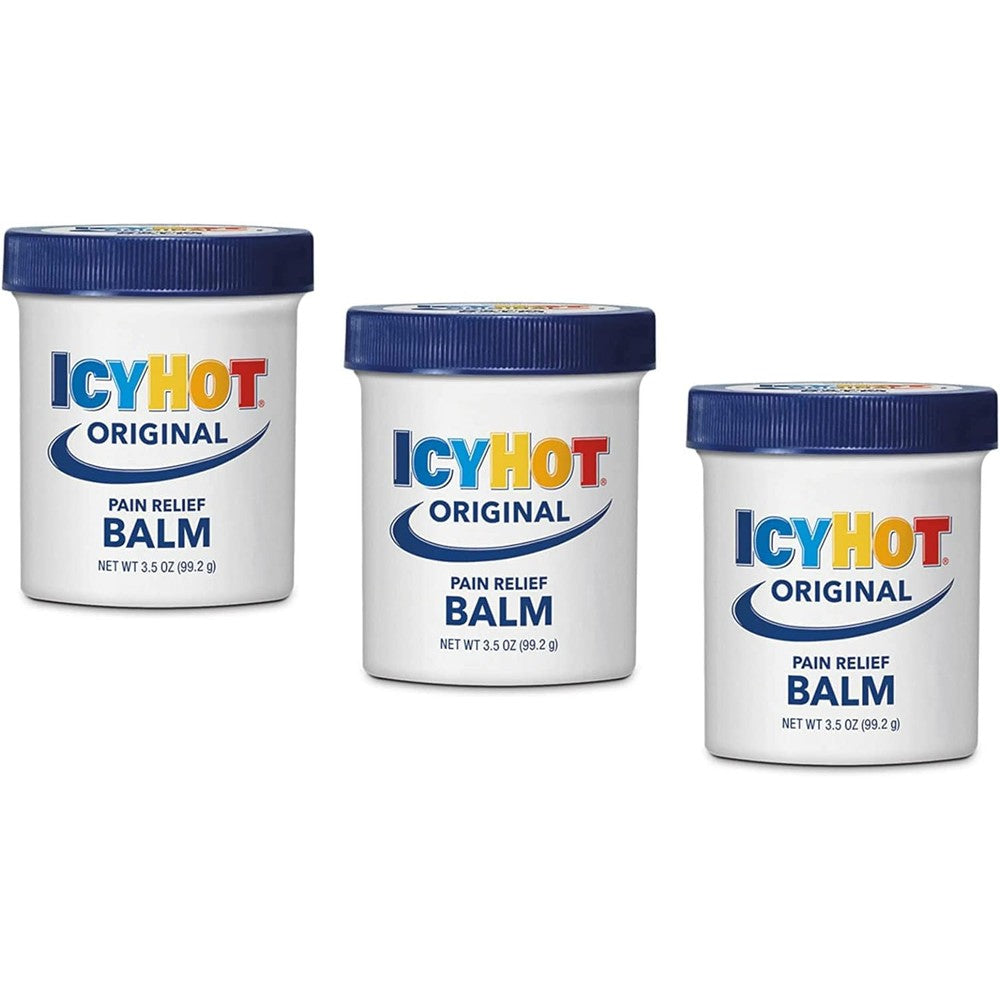 Icy Hot Original Pain Relief Balm Topical Analgesic For Muscle And Joint Pain 3.5 Ounce Jar Pack Of 3