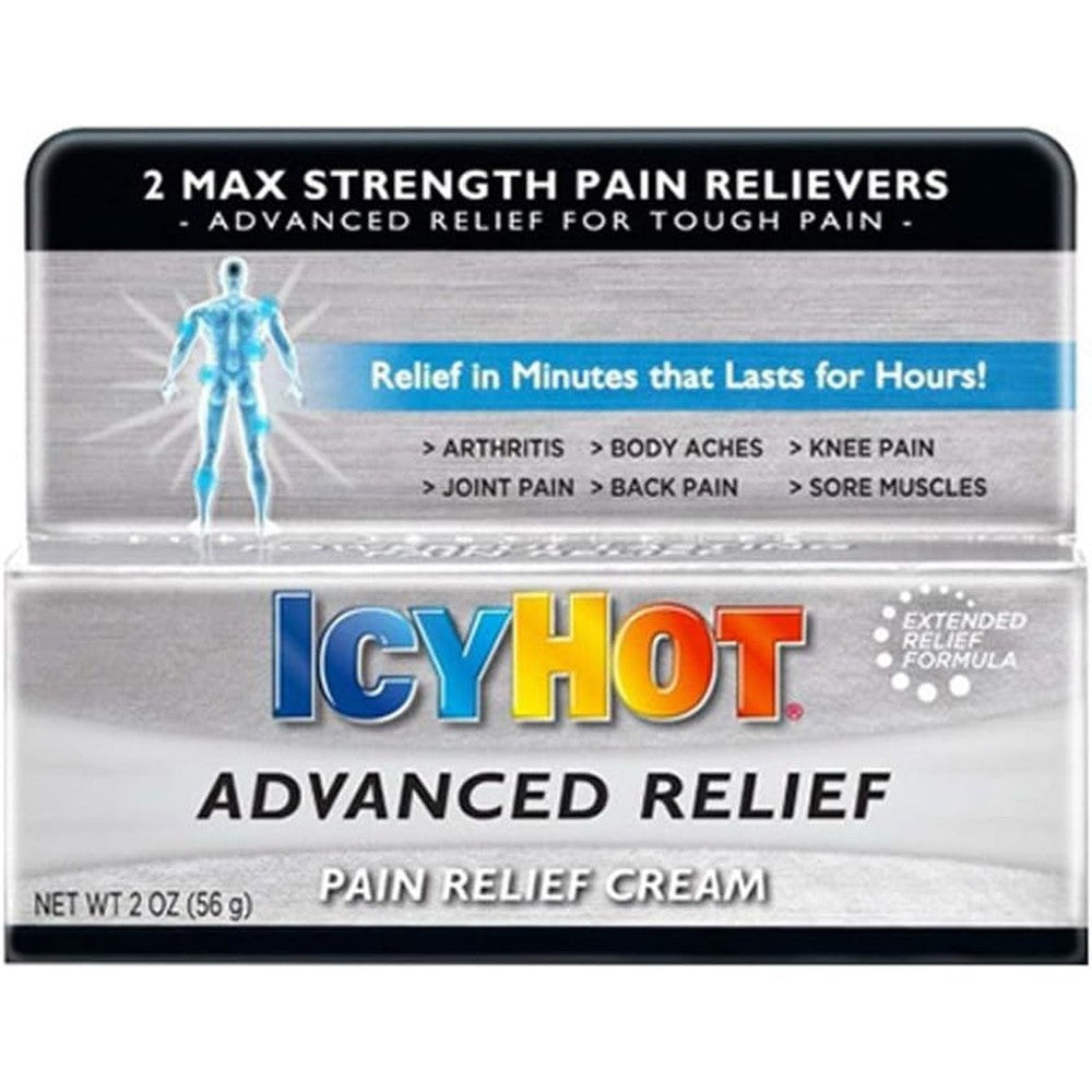 Icy Hot Advanced Relief Pain Relief Cream For Muscle And Joint Pain Fast Acting Topical Analgesic 2 Ounces