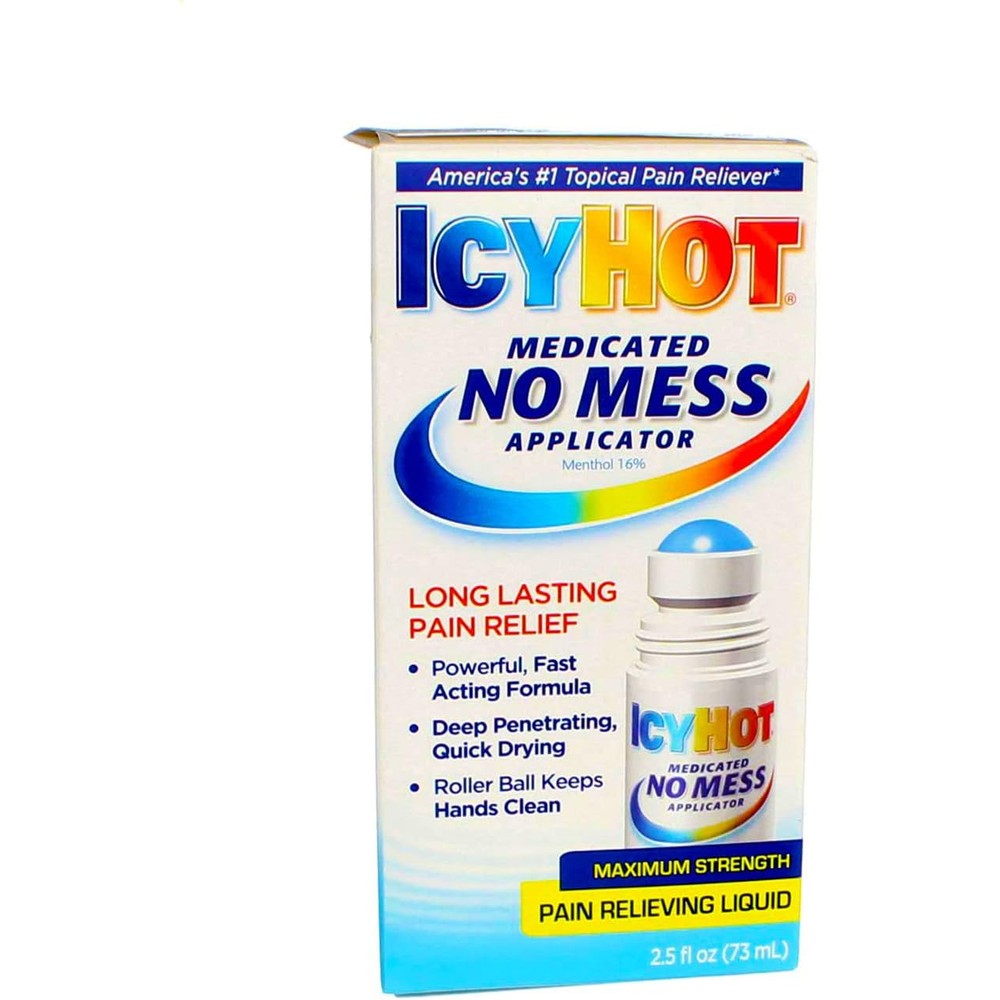Icy Hot Medicated No Mess Applicator For Muscle And Joint Pain Relief 2.5 Fluid Ounce