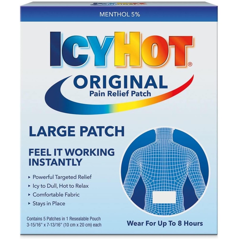 Icy Hot Extra Strength Medicated Patch For Pain Relief Large Size 5 Count