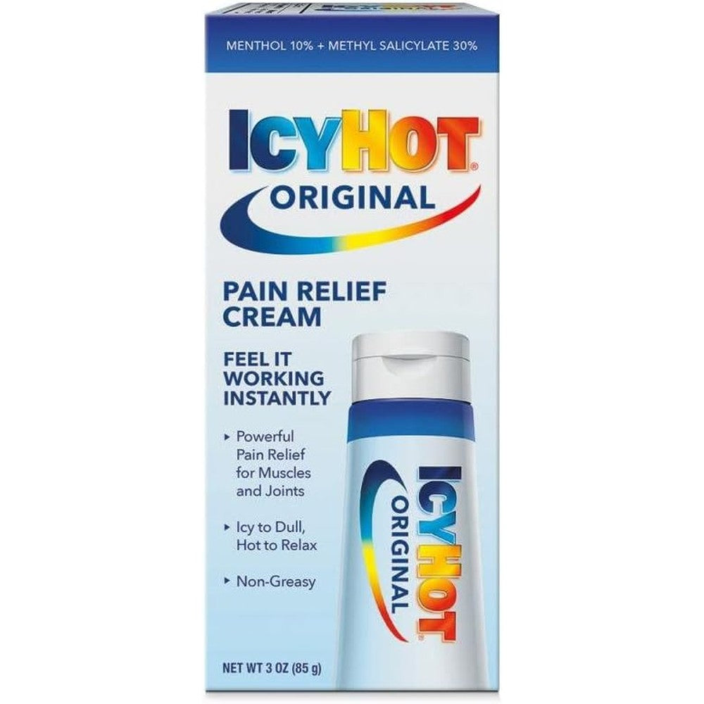 Icy Hot Maximum Strength Pain Relieving Cream Dual Action Therapy For Muscle And Joint Discomfort 3 Ounce