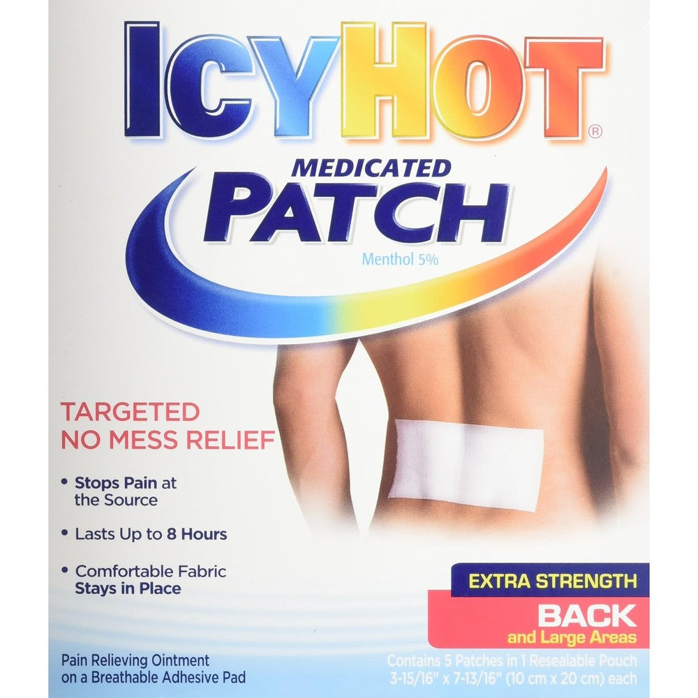 Icy Hot Extra Strength Medicated Pain Relief Patch For Back And Large Areas 5 Count