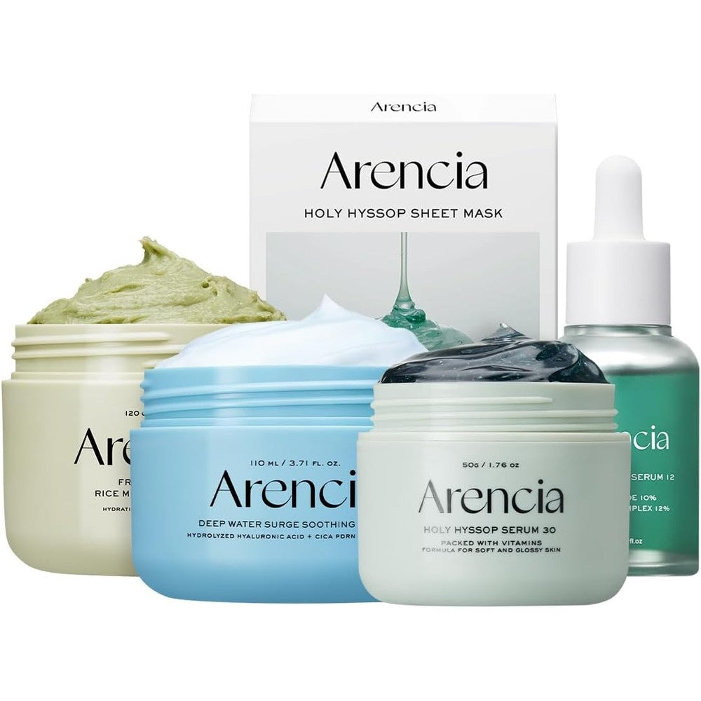Arencia Glass Skin Renewal Set front view of the complete 5-step skincare bundle