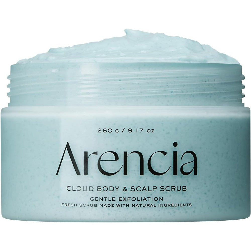 Arencia Fresh Cloud Sea Salt Body And Scalp Scrub French Mint And Lily Gentle Exfoliating Korean Skincare 260 Grams
