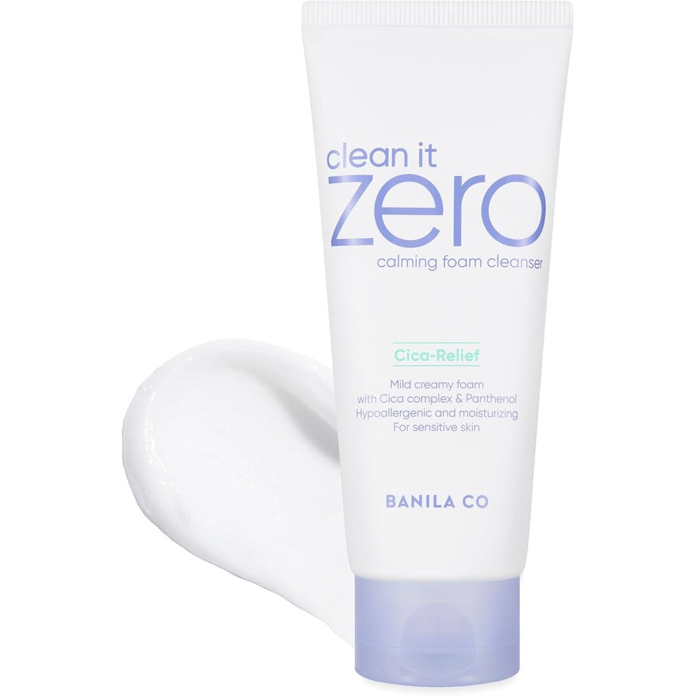 Banila Co Clean It Zero Calming Foam Cleanser Rich Lather Hydrating Facial Wash For Sensitive Skin With Cica 150 Milliliters