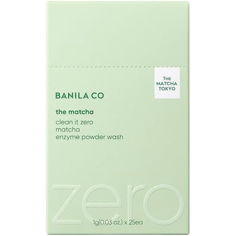 Banila Co Clean It Zero Matcha Enzyme Powder Wash packaging and individual sachets