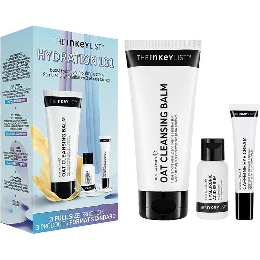 The INKEY List Hydration 101 Set packaging and bottles front view