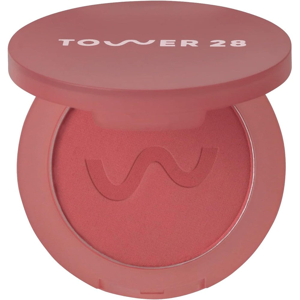 Tower 28 GetSet Matte Powder Blush front view for smooth skin.