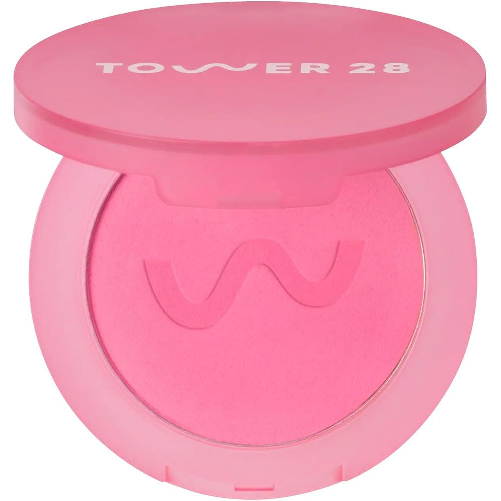 Tower 28 GetSet Matte Powder Blush front view compact makeup