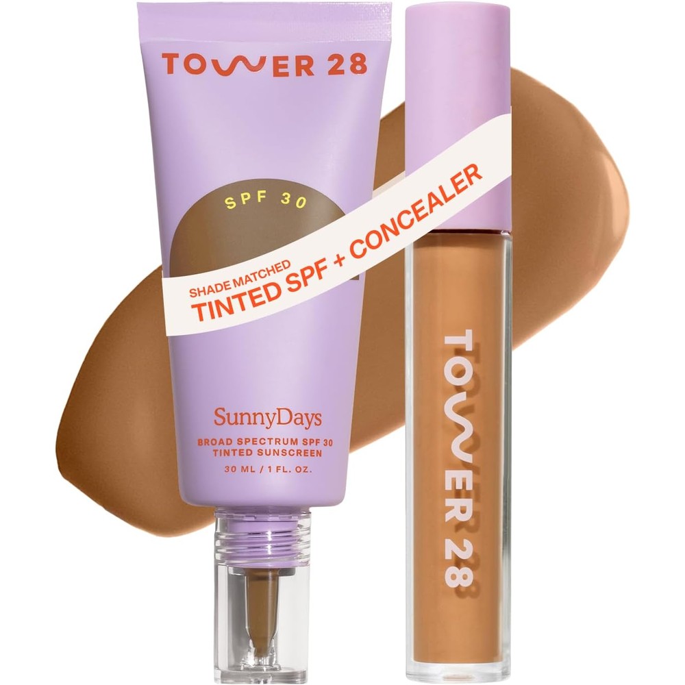Tower 28 Swipe Serum Concealer and Tinted Moisturizer set front view showing hydrating everyday makeup duo.