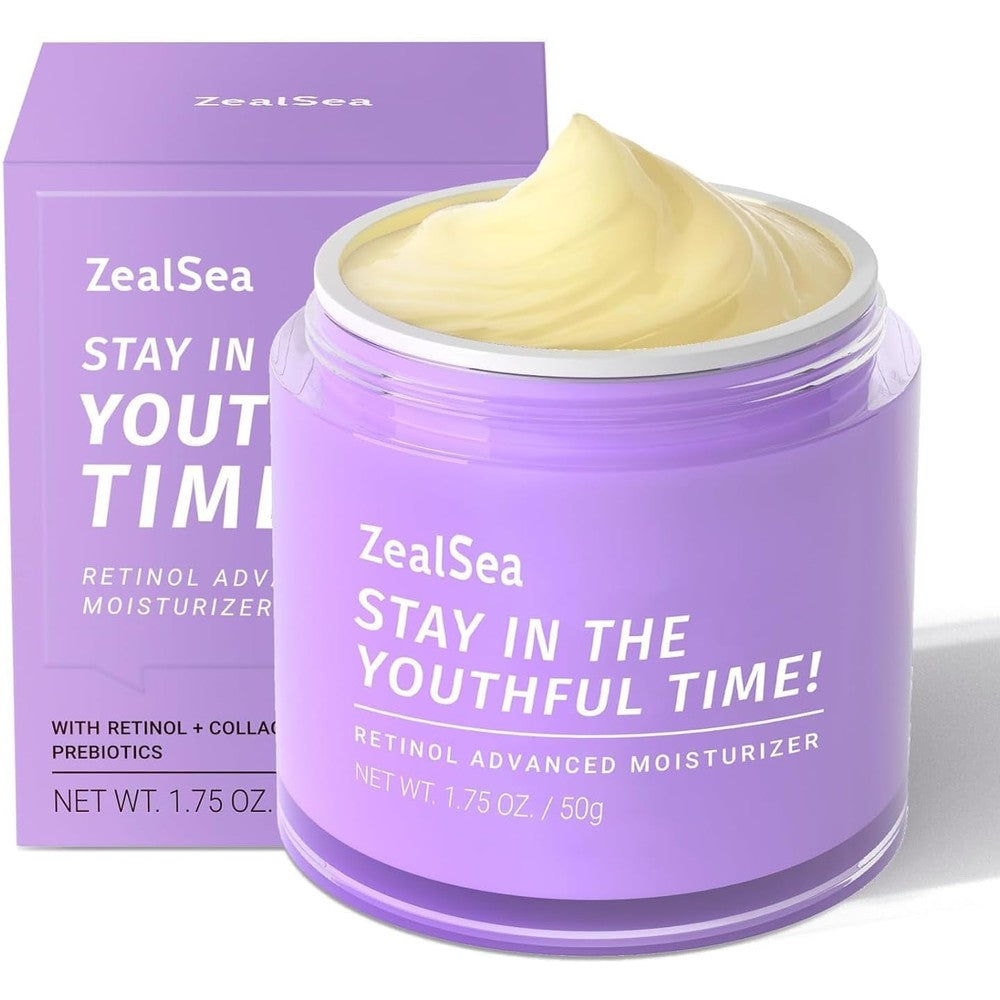 ZealSea Retinol Cream For Face With Collagen Anti Aging Facial Moisturizer Night Cream For Women With Vitamin E And Hyaluronic Acid 1.75 Ounce