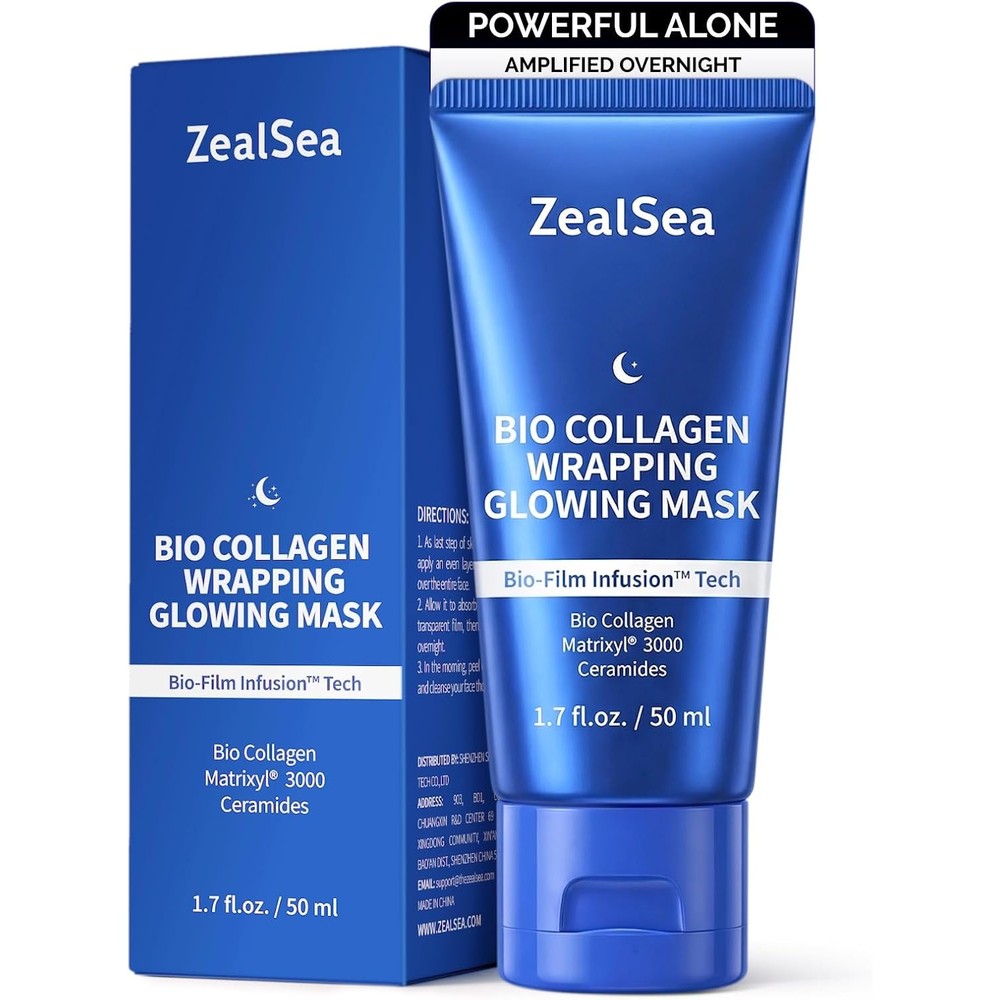 ZealSea Bio Collagen Wrapping Overnight Peel Off Face Mask front view for anti aging skincare