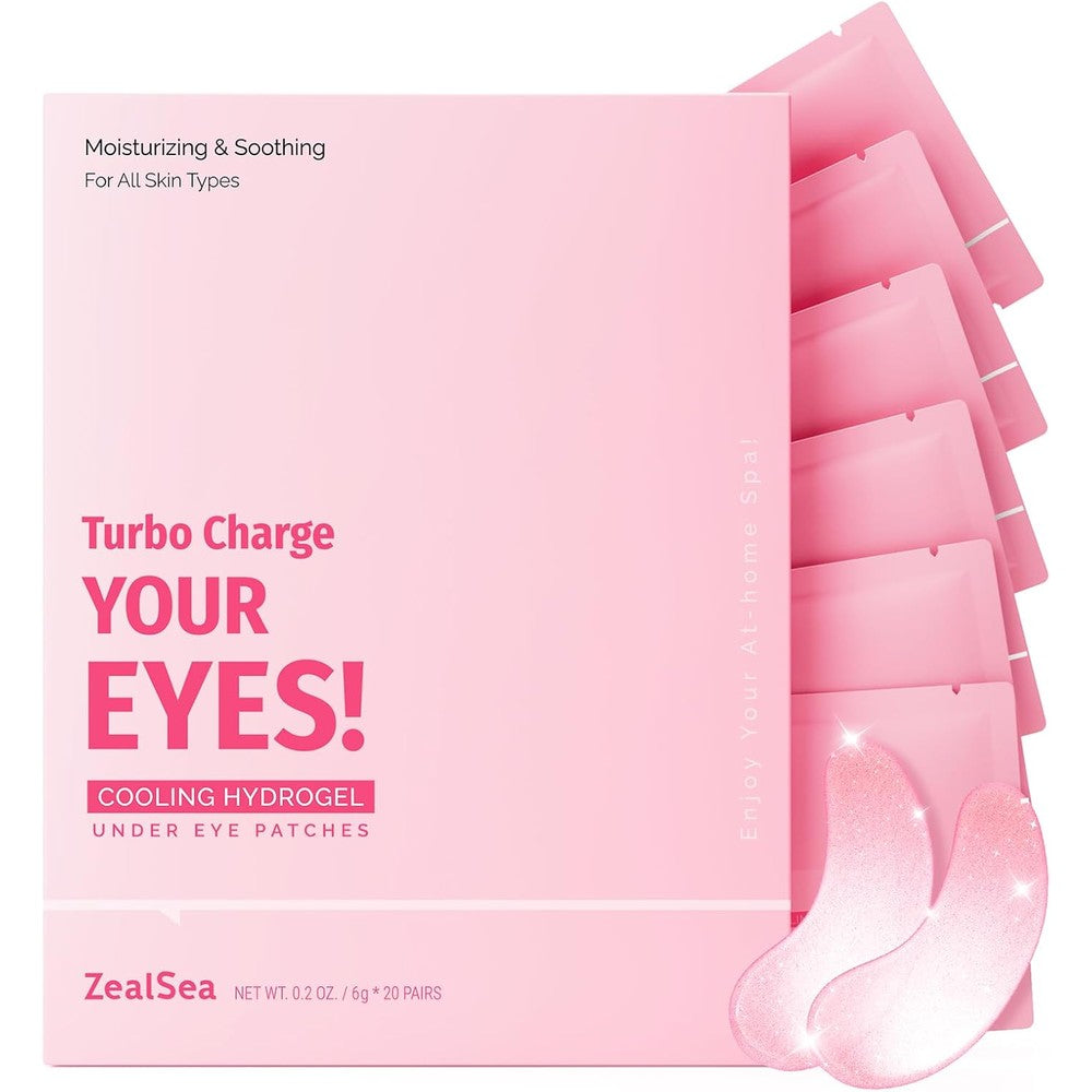 ZealSea Under Eye Patches For Puffy Eyes And Dark Circles Collagen Under Eye Mask Eye Gel Pads For Self Care Travel Essentials 20 Pairs