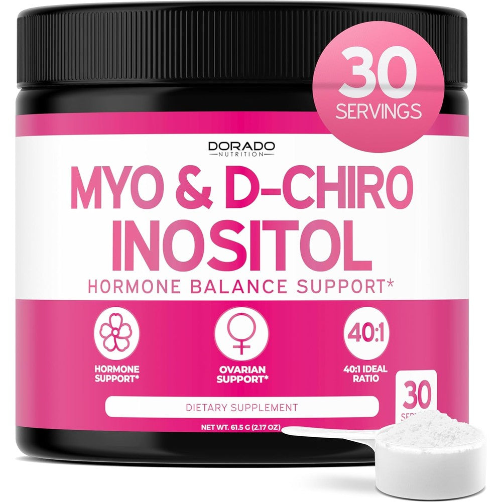 Dorado Nutrition Myo-Inositol and D-Chiro Inositol powder tub front view