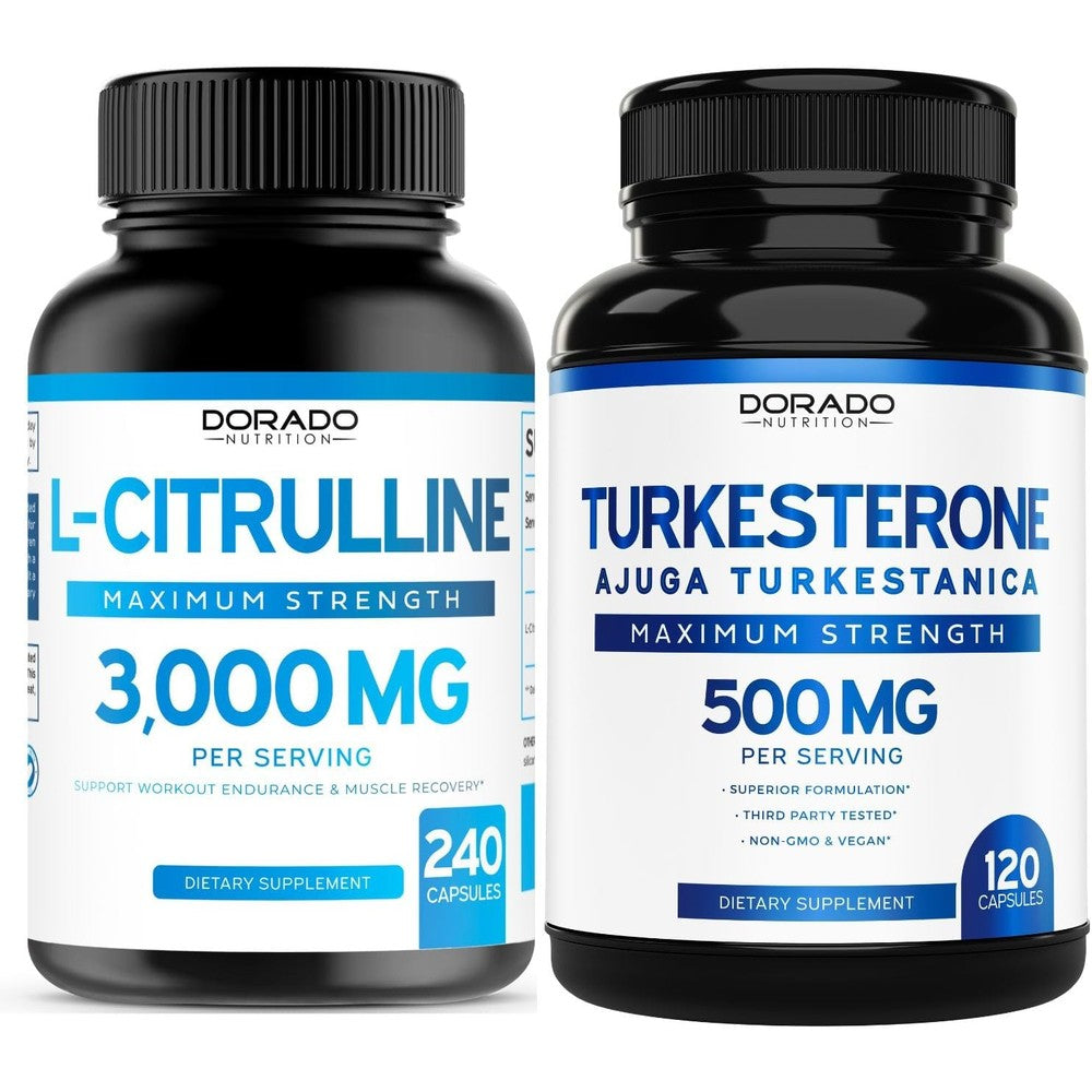 Dorado Nutrition L Citrulline and Turkesterone supplement bundle front view