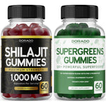 Dorado Nutrition Shilajit and Supergreens Gummies front view packaging