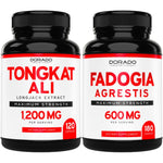 Dorado Nutrition Tongkat Ali Extract 1200 Milligrams And Fadogia Agrestis 600 Milligrams Supplement Bundle For Stamina And Endurance