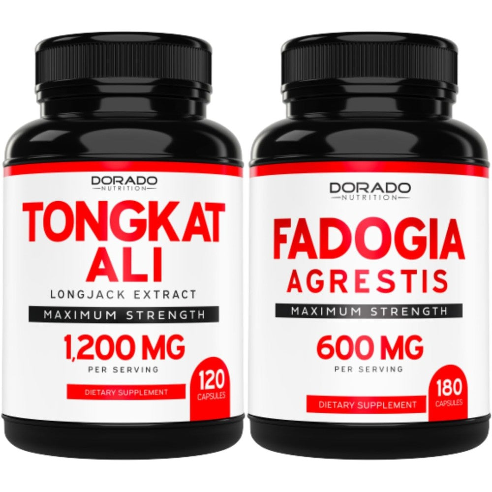 Dorado Nutrition Tongkat Ali Extract 1200 Milligrams And Fadogia Agrestis 600 Milligrams Supplement Bundle For Stamina And Endurance