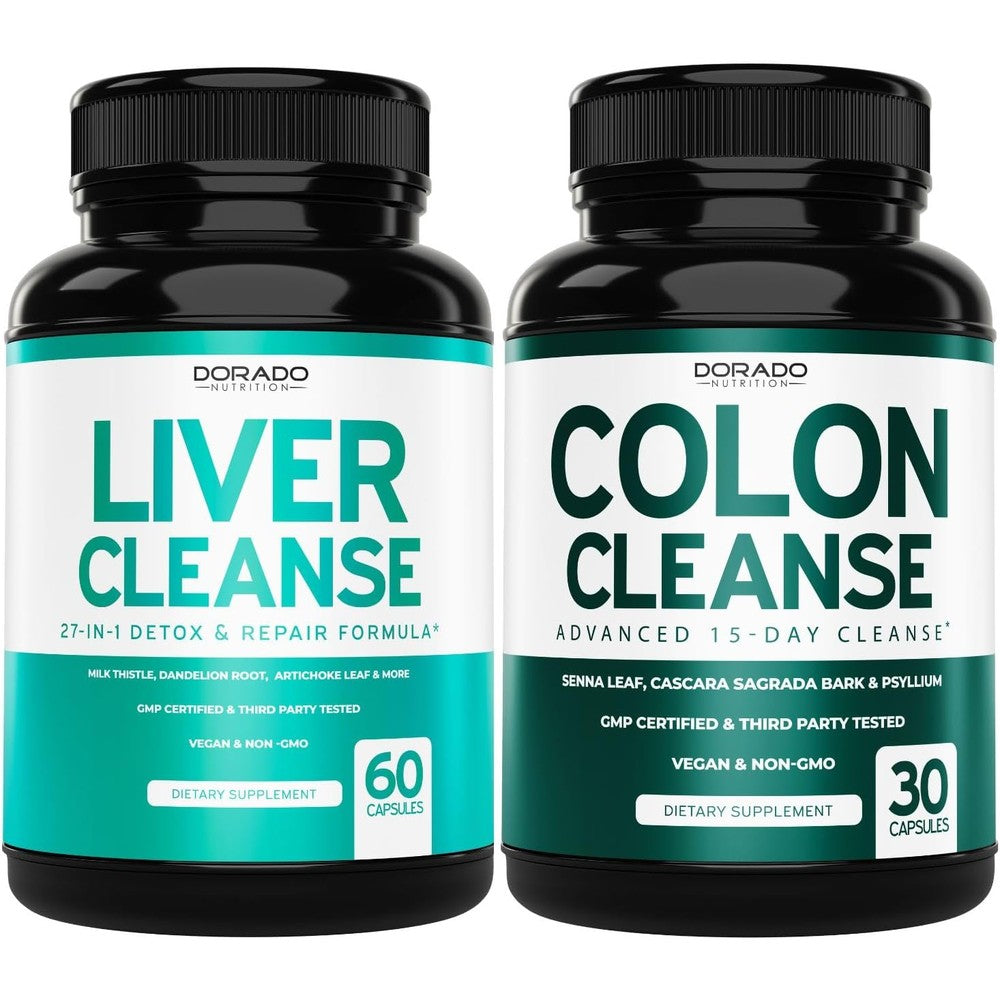 Dorado Nutrition Liver Cleanse and Colon Cleanse bottle front view