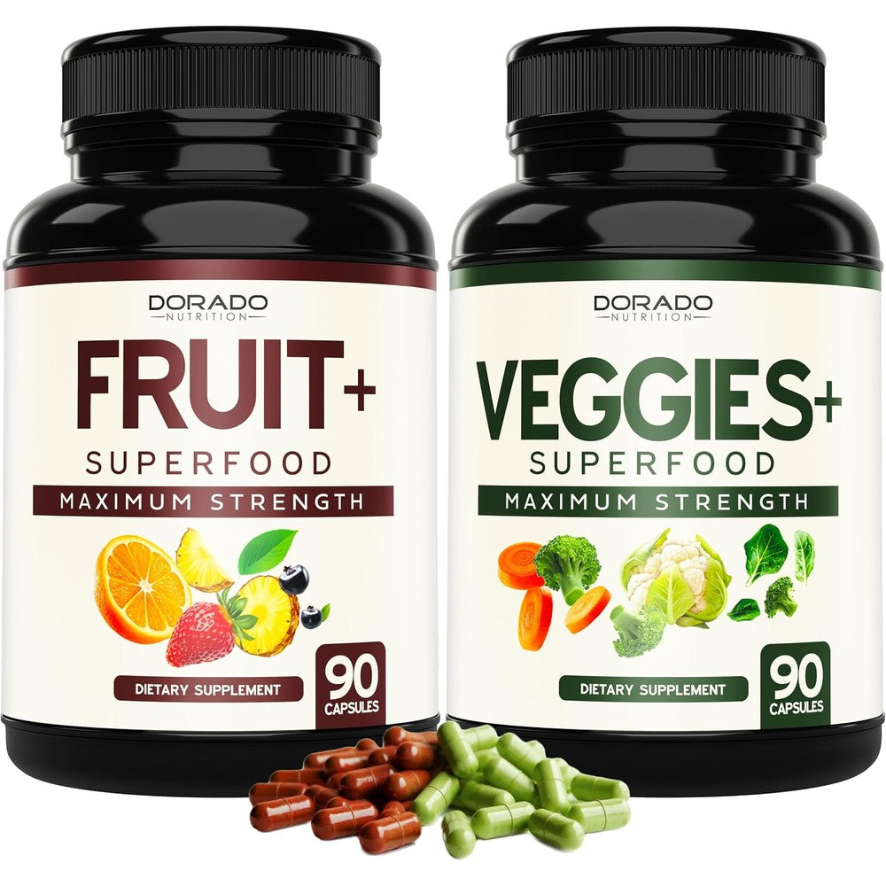 Dorado Nutrition Fruit and Veggies Supplement front bottle view