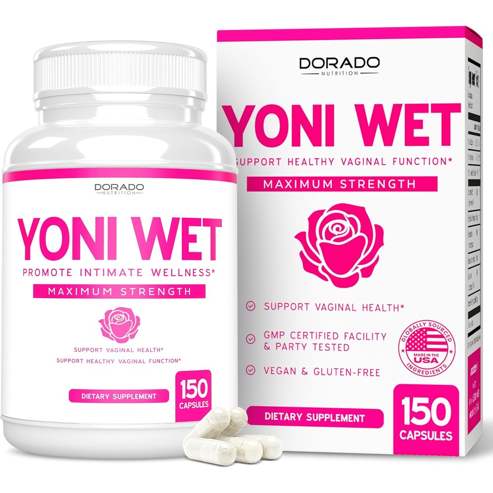 Dorado Nutrition Yoni Wet Vaginal Moisturizer And Dryness Supplement 150 Capsules For Female Lubrication And Intimate Health Support Made In USA