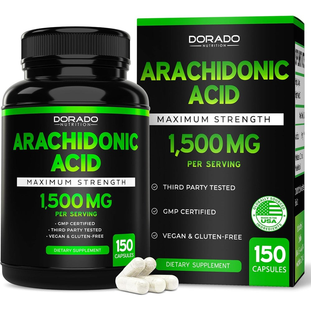 Dorado Nutrition Arachidonic Acid Supplement 1500 Milligrams 150 Capsules For Muscle Mass And Recovery Men And Women