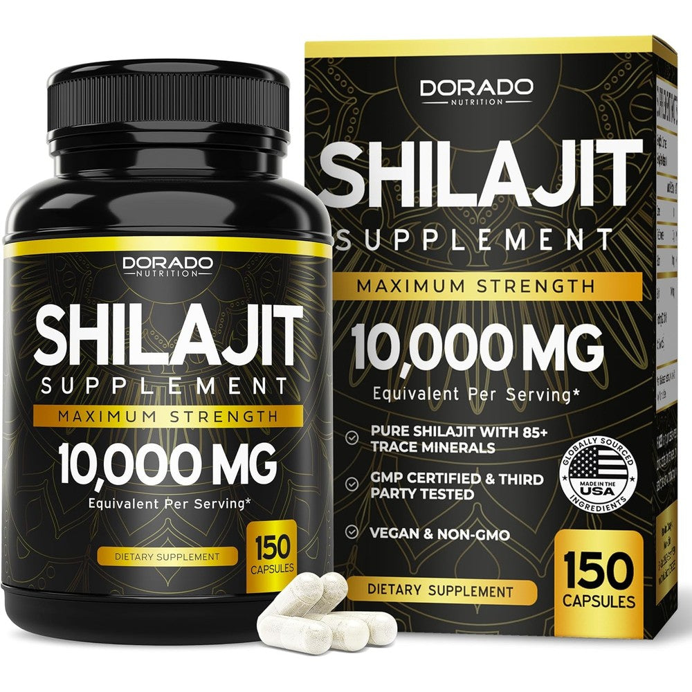 Dorado Nutrition Premium Shilajit Capsules 1000 Milligram Per Serving 150 Count Pure Himalayan Supplement For Men And Women