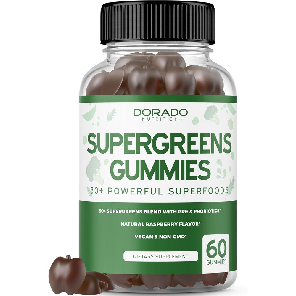 Dorado Nutrition Supergreens Gummies bottle front view