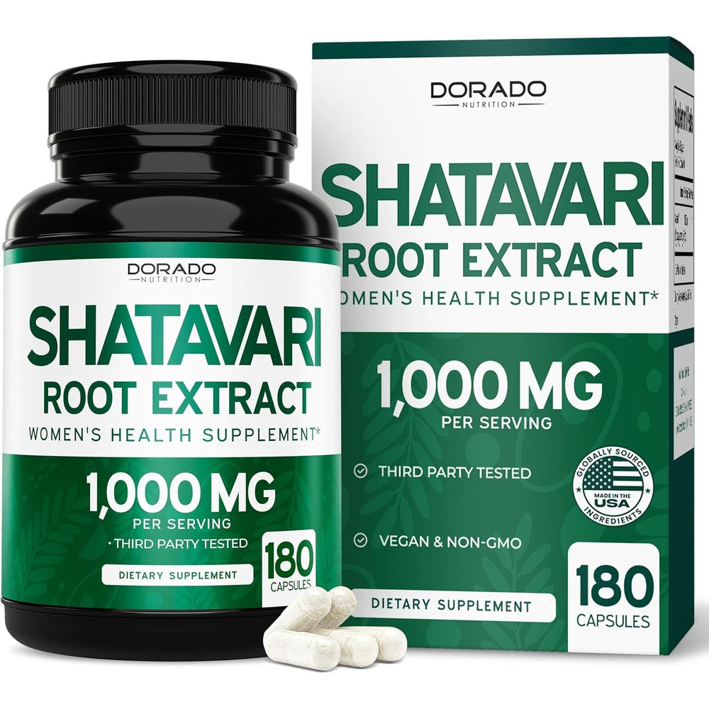 Dorado Nutrition Organic Shatavari Capsules front view bottle