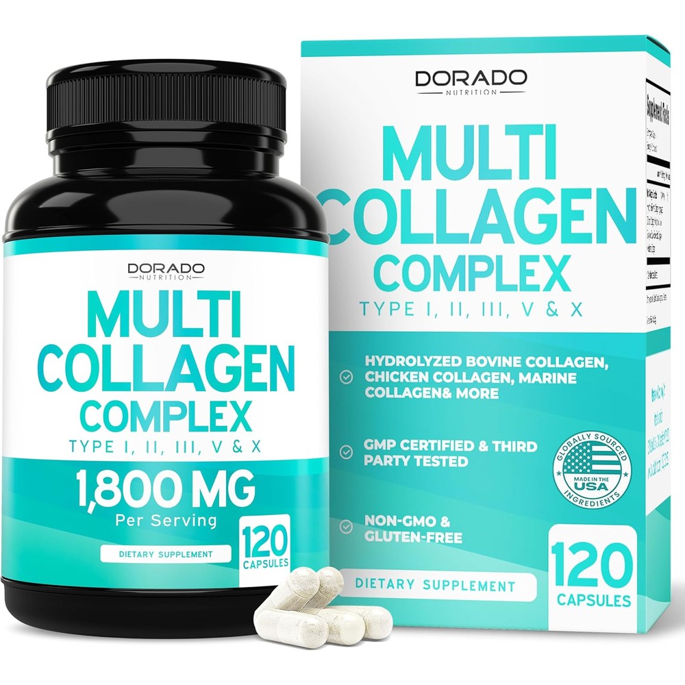 Dorado Nutrition Multi Collagen Pills 120 Capsules front view