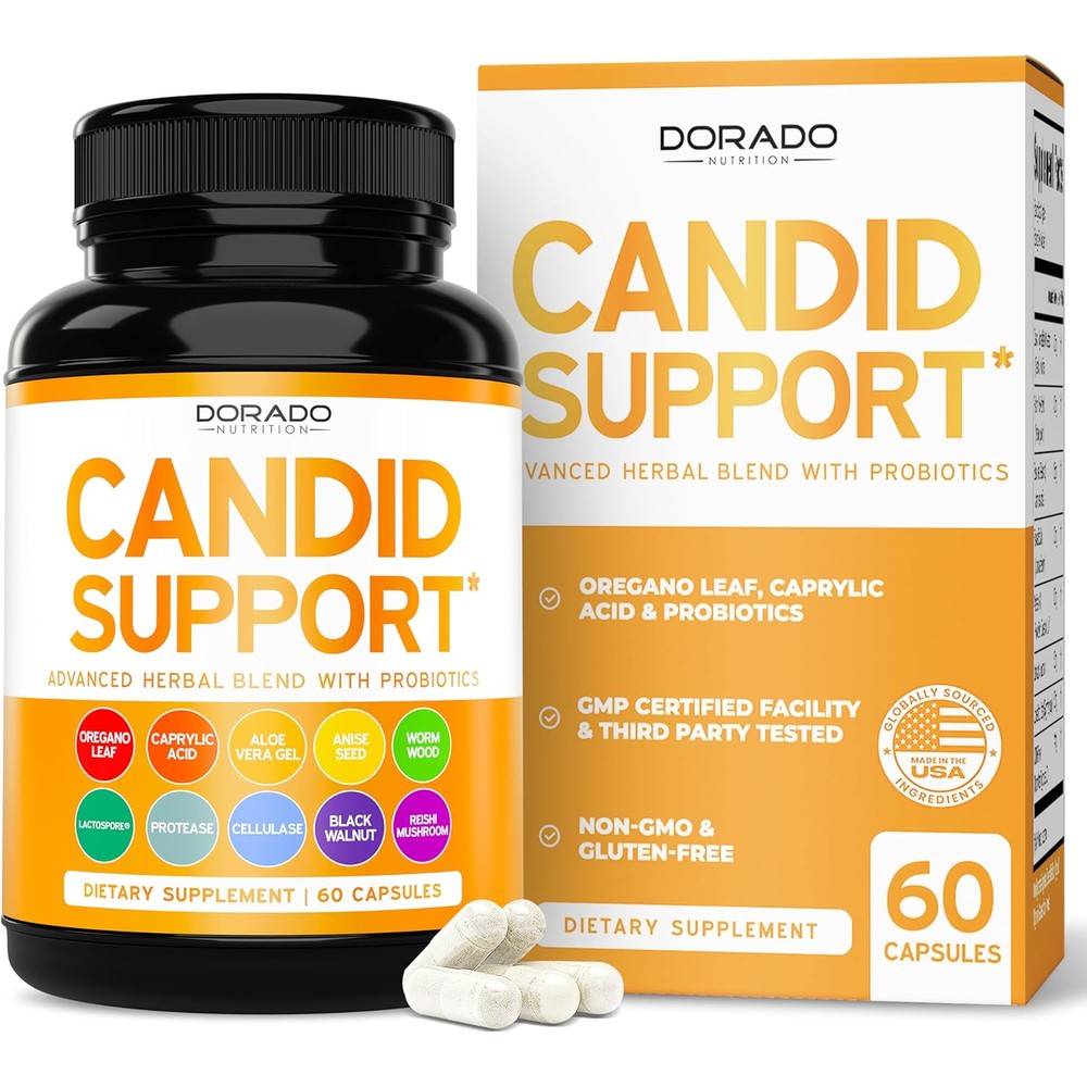 Dorado Nutrition Candida Cleanse Detox 60 count bottle front view