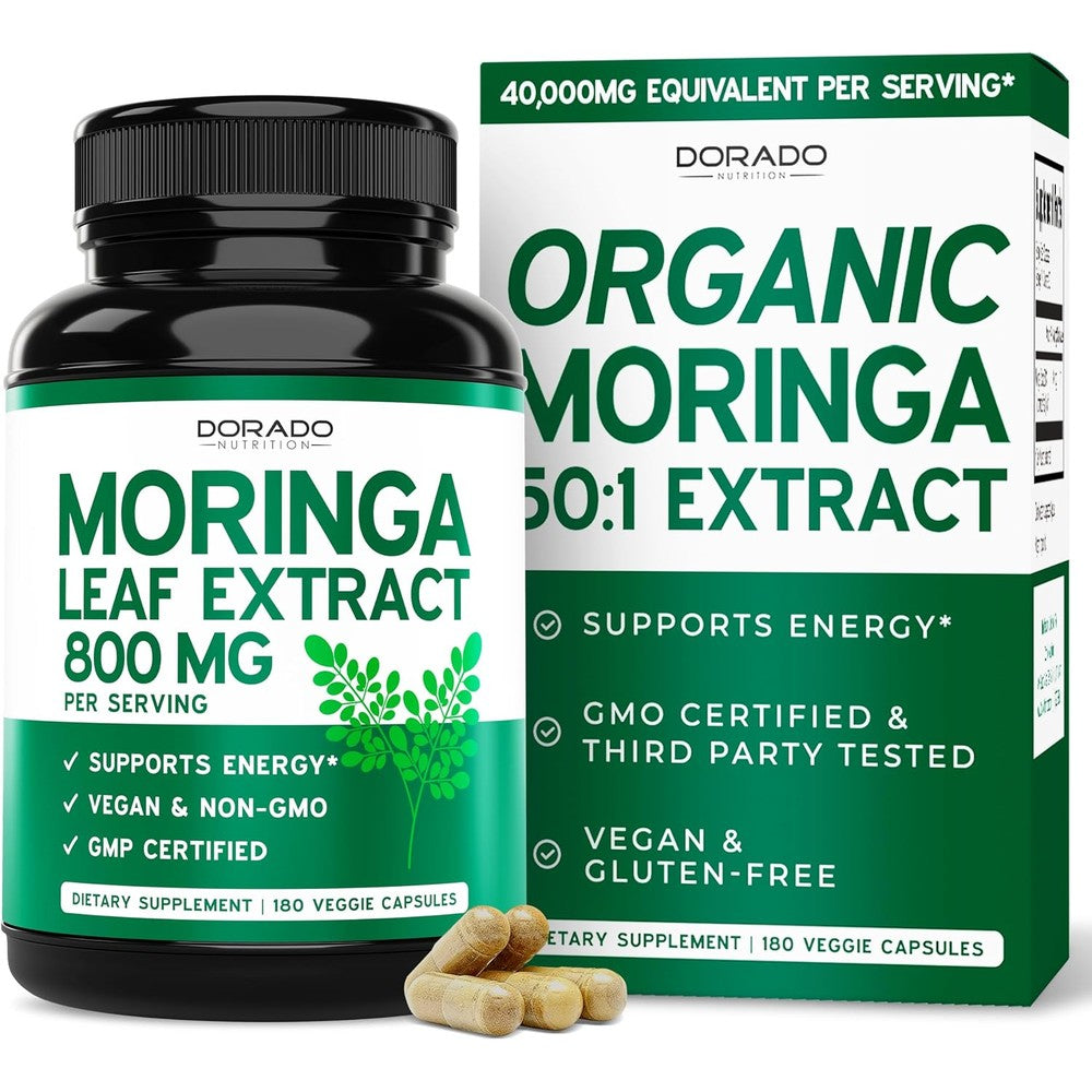 Dorado Nutrition Organic Moringa Capsules front bottle view