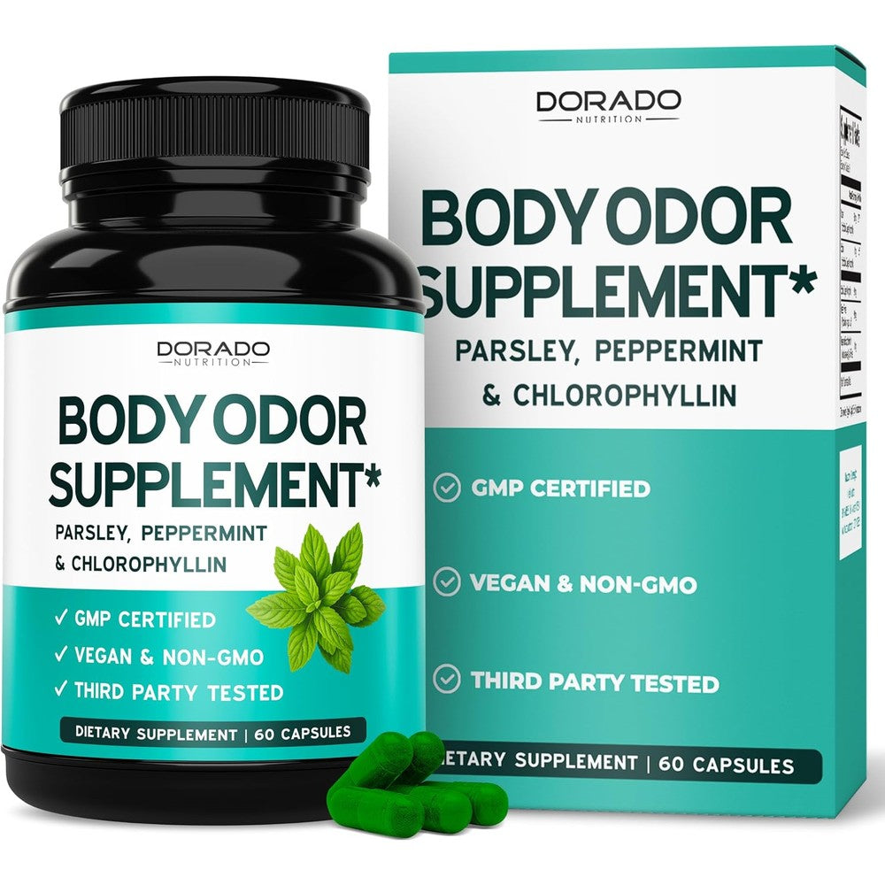 Dorado Nutrition chlorophyll body odor capsules front view