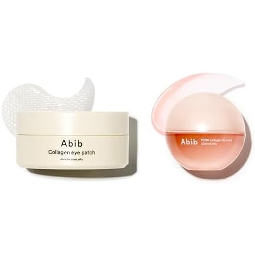Abib PDRN Jelly Glow Duo front view packaging featuring eye patches and lip mask