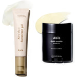 Abib Quick And Airy Sun Care Duo front view showcasing the sunscreen stick and gel packaging.
