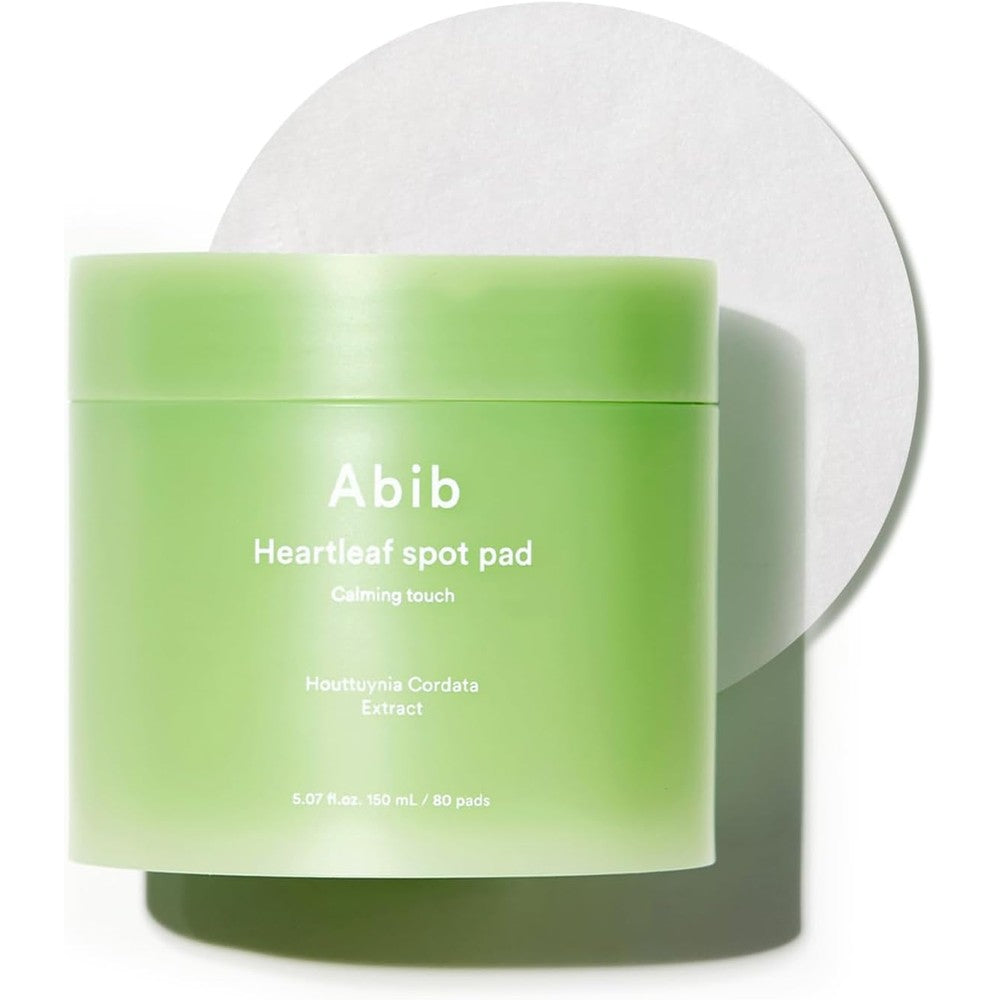 Abib Heartleaf Spot Pad Calming Touch Acne Soothing Toner Pads For Face Gentle Exfoliating Skincare Eighty Pads Five Point Zero Seven Fluid Ounces