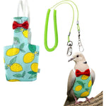 Homedy Crafts Pigeon Diaper Harness and Bird Leash Reusable Flight Suit Costume with Waterproof Liner for Medium Birds M-Green Size