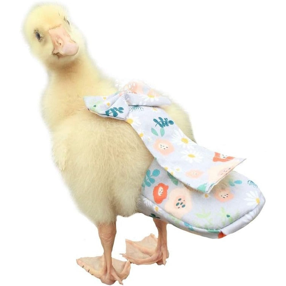 HEZHUO Poultry Diaper For Ducks Chickens And Geese Waterproof Adjustable And Washable Reusable Protective Nappy Floral Pattern Medium Size