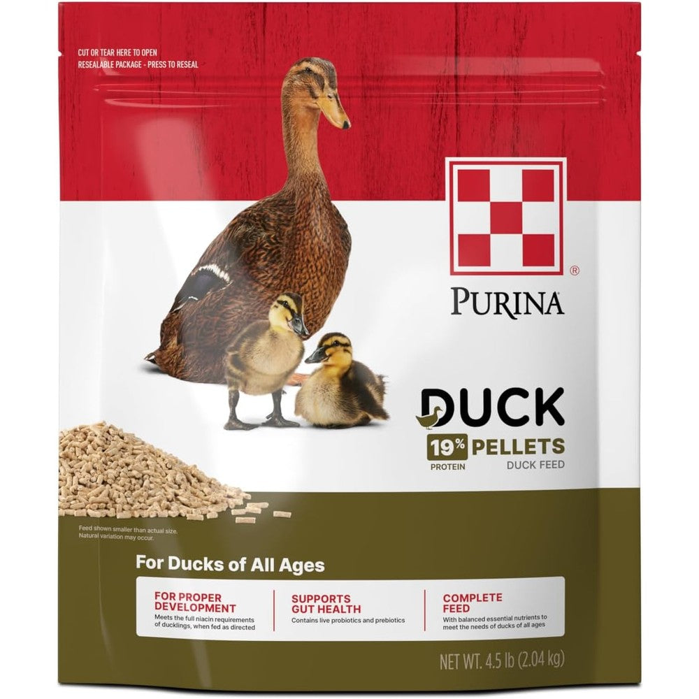 Purina Nutritionally Complete Duck Feed For All Life Stages 4.5 Pound Bag Premium Poultry Nutrition Imported From USA