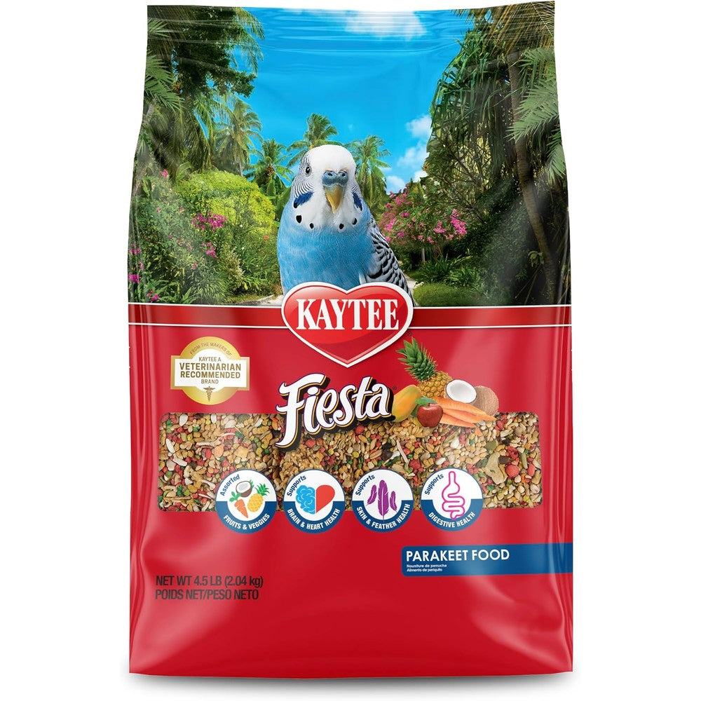 Kaytee Fiesta Parakeet Food Nutritious And Fun Blend Supports Skin Feather Digestion Brain And Heart Health 4.5 Pounds